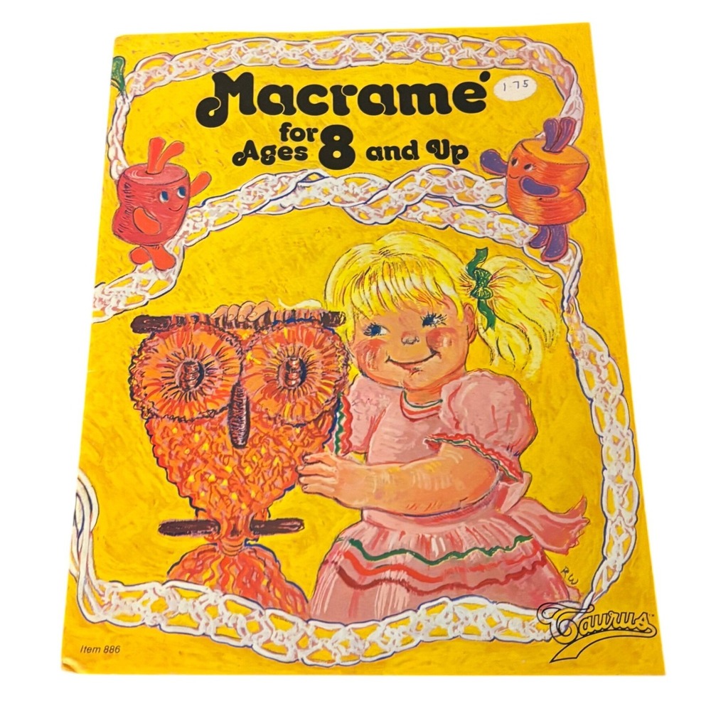 Vintage 1976 | Macrame for Ages 8 and Up | Craft Book Patterns | Blinky Owl